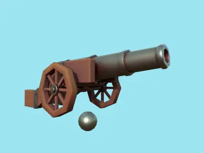 Cannon Low-poly 3D model shop