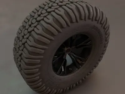 Off-road tire and wheel Free 3D model