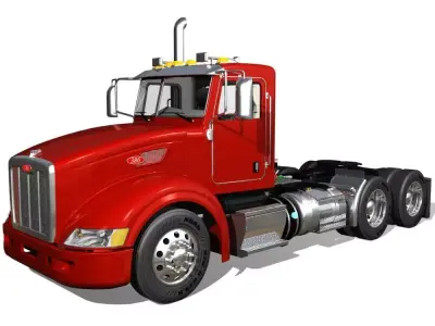 386 Day Cab Semi Truck 3D model
