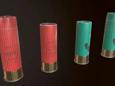 12ga Shotgun Shell Low-poly 3D model