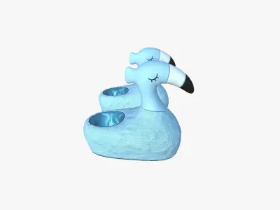 Slippers C02 Blue Flamingo - Costume Character Design Low-poly 3D model
