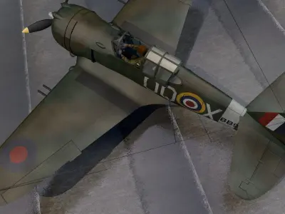 Curtiss H75A-3 Mohawk - RAF 3D model