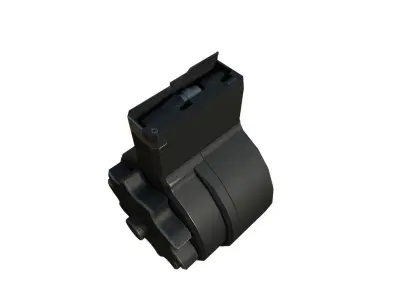 X FAL 50 Round Drum Magazine For 308 Rifles Low Poly PBR  Low-poly 3D model