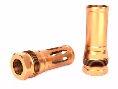 Rearden MFG R2C Heat Treat Flash Hider Low-poly 3D model