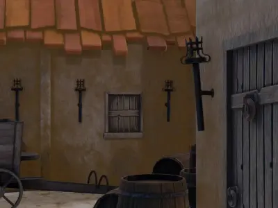 Fortified Hill Town 3D model