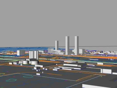City Industrial Area and Massing Free 3D model
