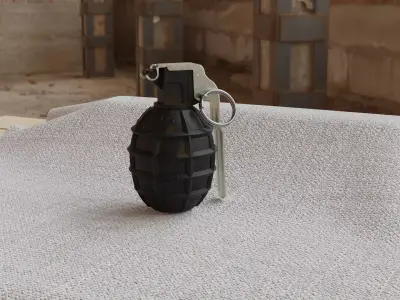 Hand grenade Low-poly 3D model 3
