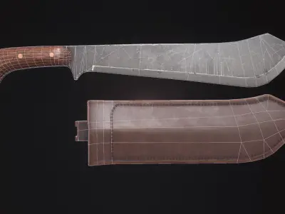 Machete knife Low-poly 3D model get