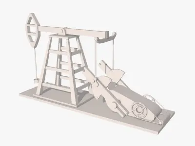 Oil Pump Jack 3D Model 3D model