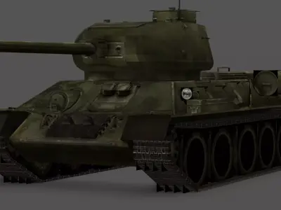 T-34-85 Tank 3D Model Low-poly 3D model