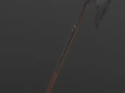 Poleaxe weapon Two-handed PBR Low-poly Game ready Low-poly 3D model