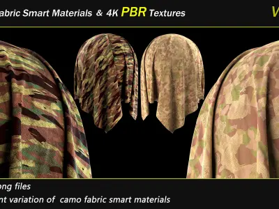 50 camo Fabric Smart Material Bundle and 4K PBR Texture Texture