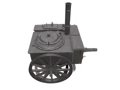 WW1 Field Kitchen Low-poly PBR Low-poly 3D model