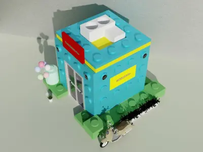 Lego Store lowpoly 3D model