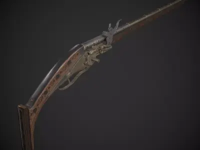 Ornate Musket Low-poly 3D model