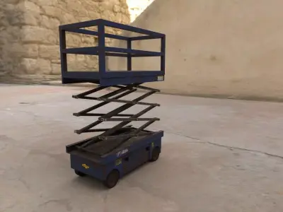 3D Hydraulic Mobile Scissors Lift Model 3D model