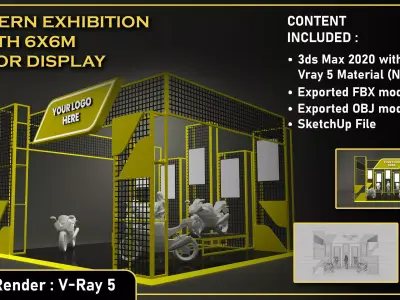 Modern Tradeshow Booth 6x6 m Motor Display 3D model