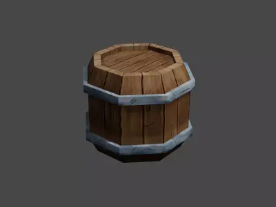 Oak Barrel  Free low-poly 3D model