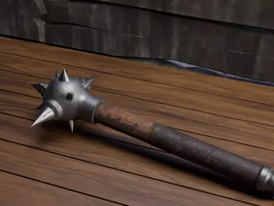  medieval fantasy Old Age Mace game-ready PBR 4K Low-poly 3D model