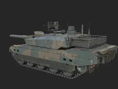 2 coatings of JSDF Type 10 Main Battle Tank MBT Low-poly 3D model