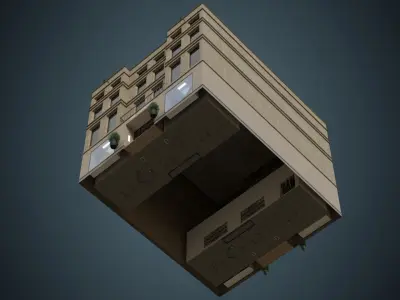 Building 23 Low-poly 3D model