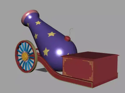Cannon carouse toy decor 3D model