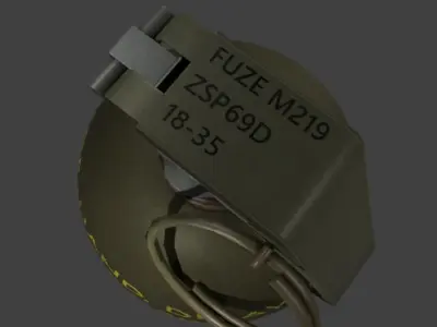 M67 Grenade Low-poly 3D model 2