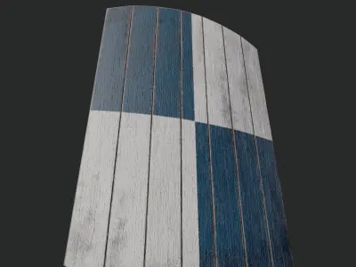 Slavic square wooden shield-painted checker symbol Low-poly 3D model
