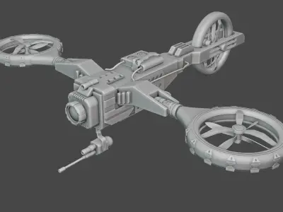 Drone UAV cambat model Low-poly 3D model