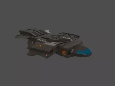 Spaceship Low-poly 3D model get