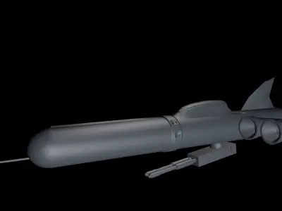Submarine War Vehicle Low-poly 3D model