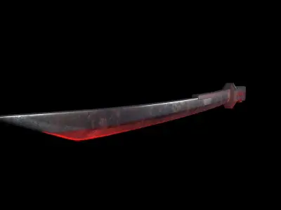Combat katana Low-poly 3D model