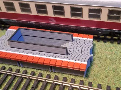 Double Edge Platform Underpass1 1-87 FDM color 3D print model