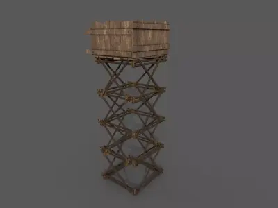 ancient watchtower Low-poly 3D model