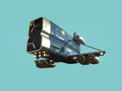 Aircraft Spaceship 02 - Futuristic Spacecraft Airship Low-poly 3D model
