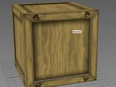 Crate 3 Wooden Low-poly 3D model