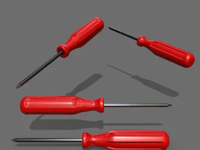screwdriver Low-poly 3D model 36