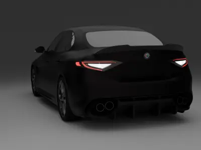 BLENDER Alfa Romeo Giulia Quadrifoglio RIGGED  Free 3D model