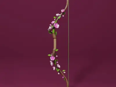 Bloom Bow lowpoly Low-poly 3D model