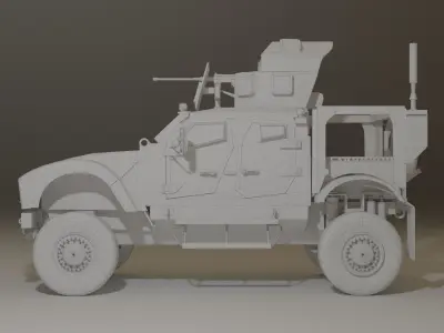 Military Vehicle Turret Oshkosh M-ATV MRAP Free low-poly 3D model