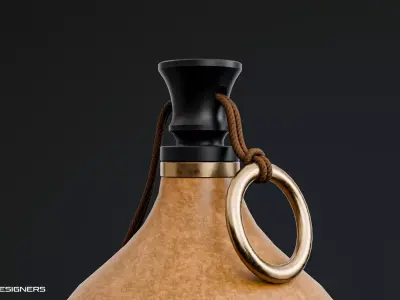 Chinese Gourd Bottle Low-poly 3D model