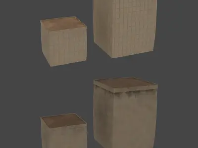 Hesco Barrier Low-poly 3D model