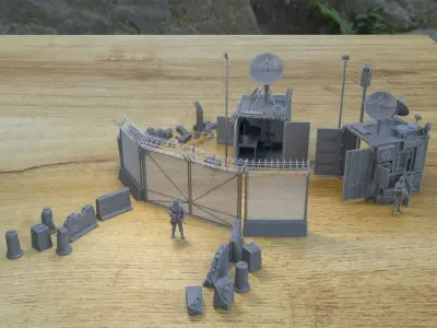 MILITARY MODERN TELECOM SHELTER FOR TABLETOP 1-35 SUPPORTED STL 3D print model