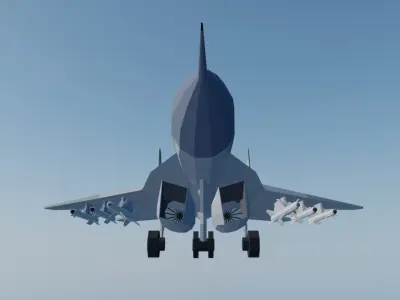 MiG-29 Figher jet Low-poly 3D model