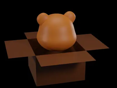 Head Bear in a Box 3D model 3D model