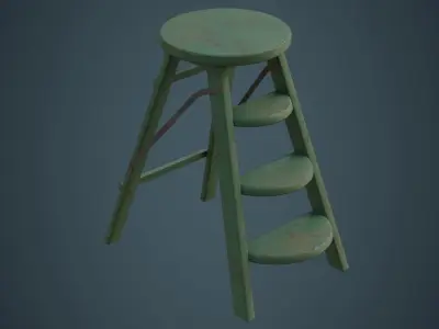 Step Ladder 2C Low-poly 3D model