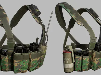 Tactical Vest Low-poly 3D model 4