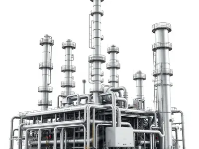 Industrial Refinery Facility Model Pack Low-poly 3D model