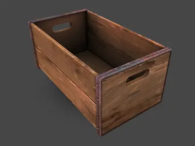 Old Crate  Low-poly 3D model
