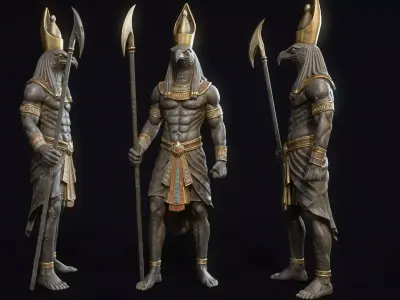 Egyptian Statue Horus Low-poly 3D model